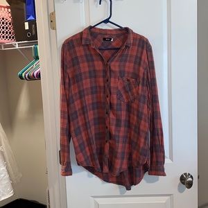 BDG pink/gray flannel shirt size L